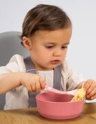 REER Tacamuri flexibile pentru copii lingurita si furculita fara BPA roz 6+ luni
