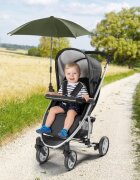 REER Umbrela parasolar carucior copii protectie UV 80+ forma patrata 80 cm reglabila 180 prindere universala anti-alunecare ShineSafe Verde