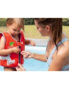 REER Vesta de inot pentru copii ajustabila 3-6 ani marimea M rosie cu imprimeu crocodil MySwimBuddy Swim Vest