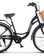 Rich Bicicleta City Carpat C26263A NegruAlb roti 26 inch 7 viteze inaltime utilizator 150-165 cm greutate suportata 120 kg
