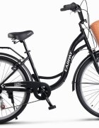 Rich Bicicleta City Carpat C26263A NegruAlb roti 26 inch 7 viteze inaltime utilizator 150-165 cm greutate suportata 120 kg