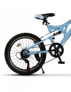 RICH BIKE Bicicleta pentru copii MTB-FS Carpat Alpin C20279A AlbastruAlbNegru 20 inch schimbatoare Shimano frane V-brake