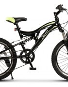 RICH BIKE Bicicleta pentru copii MTB-FS Carpat Alpin C20279A NegruVerde 20 inch schimbatoare Shimano frane V-brake