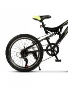 RICH BIKE Bicicleta pentru copii MTB-FS Carpat Alpin C20279A NegruVerde 20 inch schimbatoare Shimano frane V-brake