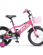 RICH BIKE Bicicleta pentru copii R1405A RozAlb roti 14 inch frana fata V-Brake frana spate tambur roti ajutatoare greutate utilizator 40 kg