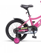 RICH BIKE Bicicleta pentru copii R1405A RozAlb roti 14 inch frana fata V-Brake frana spate tambur roti ajutatoare greutate utilizator 40 kg