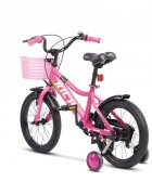 RICH BIKE Bicicleta pentru copii R1405A RozAlb roti 14 inch frana fata V-Brake frana spate tambur roti ajutatoare greutate utilizator 40 kg