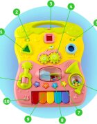 Ricokids Antepremergator educational multifunctional 2in1 Walker Car Roz cu panou interactiv detasabilpianangrenaje mobilezornaitoriroti cu blocare