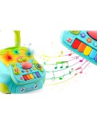 Ricokids Antepremergator educational multifunctional 2in1 Walker Car Turcoaz cu panou interactiv detasabilpianangrenaje mobilezornaitoriroti cu blocare