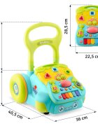Ricokids Antepremergator educational multifunctional 2in1 Walker Car Turcoaz cu panou interactiv detasabilpianangrenaje mobilezornaitoriroti cu blocare