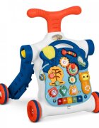Ricokids Antepremergator educational transformabil 4 in 1 Albastru cu panou interactiv detasabiltransformabil in masuta de activitativehicul fara pedale sau trotineta33 melodiivolum reglabil