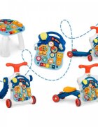 Ricokids Antepremergator educational transformabil 4 in 1 Albastru cu panou interactiv detasabiltransformabil in masuta de activitativehicul fara pedale sau trotineta33 melodiivolum reglabil