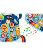 Ricokids Antepremergator educational transformabil 4 in 1 Albastru cu panou interactiv detasabiltransformabil in masuta de activitativehicul fara pedale sau trotineta33 melodiivolum reglabil