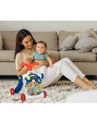 Ricokids Antepremergator educational transformabil 4 in 1 Albastru cu panou interactiv detasabiltransformabil in masuta de activitativehicul fara pedale sau trotineta33 melodiivolum reglabil