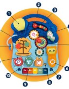 Ricokids Antepremergator educational transformabil 4 in 1 Albastru cu panou interactiv detasabiltransformabil in masuta de activitativehicul fara pedale sau trotineta33 melodiivolum reglabil