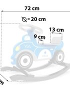 Ricokids Balansoar din lemn pentru copii Masina de politie Albastru cu volanscaun cu spatarconstructie usoara si robustavopsea non toxica