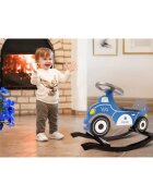 Ricokids Balansoar din lemn pentru copii Masina de politie Albastru cu volanscaun cu spatarconstructie usoara si robustavopsea non toxica