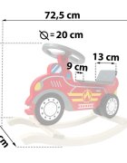 Ricokids Balansoar din lemn pentru copii Masina de pompieri Rosu cu volanscaun cu spatarconstructie usoara si robustavopsea non toxica