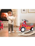 Ricokids Balansoar din lemn pentru copii Masina de pompieri Rosu cu volanscaun cu spatarconstructie usoara si robustavopsea non toxica