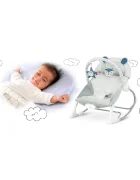 Ricokids Balansoar multifunctional cu vibratii Grey cu pernuta detasabilaarcada cu jucarii fosnaitoarehusa detasabilabaza antiderapanta si centuri de sigurantapana la 18 kg