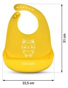 Ricokids Bavetica din silicon cu buzunar 700390 galben