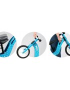 Ricokids Bicicleta copii din lemn fara pedale Albastru 12 inch roti spuma EVA de la 2 ani inaltimea scaunului 33-43 cm manere cauciucate scaun moale din spuma