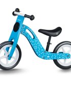 Ricokids Bicicleta copii din lemn fara pedale Albastru 12 inch roti spuma EVA de la 2 ani inaltimea scaunului 33-43 cm manere cauciucate scaun moale din spuma