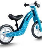 Ricokids Bicicleta copii din lemn fara pedale Albastru 12 inch roti spuma EVA de la 2 ani inaltimea scaunului 33-43 cm manere cauciucate scaun moale din spuma