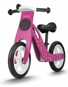 Ricokids Bicicleta copii din lemn fara pedale Roz roti spuma EVA de la 2 ani inaltimea scaunului 33-43 cm manere cauciucate scaun moale din spuma