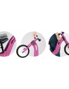 Ricokids Bicicleta copii din lemn fara pedale Roz roti spuma EVA de la 2 ani inaltimea scaunului 33-43 cm manere cauciucate scaun moale din spuma