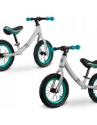 Ricokids Bicicleta copii fara pedale 760100 turcoaz-gri 12 inch scaun moale din spuma si reglabil pe inaltime roti gonflabile manere cauciucate cu opritoare