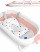 Ricokids Cadita de baie cu dop de scurgere si pernita inclusa roz