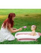 Ricokids Cadita de baie cu dop de scurgere suport si termometru roz