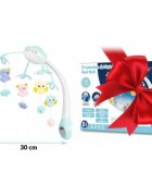 Ricokids Carusel muzical 2in1 pentru bebelusi Albastru cu telecomanda 13 melodii linistitoare cronometru functie proiector si lampa de veghe