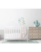 Ricokids Carusel muzical 2in1 pentru bebelusi Albastru cu telecomanda 13 melodii linistitoare cronometru functie proiector si lampa de veghe