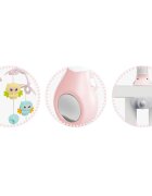 Ricokids Carusel muzical 2in1 pentru bebelusi Roz cu telecomanda 13 melodii linistitoare cronometru functie proiector si lampa de veghe