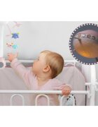 Ricokids Carusel muzical 2in1 pentru bebelusi Roz cu telecomanda 13 melodii linistitoare cronometru functie proiector si lampa de veghe