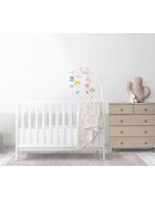 Ricokids Carusel muzical 2in1 pentru bebelusi Roz cu telecomanda 13 melodii linistitoare cronometru functie proiector si lampa de veghe