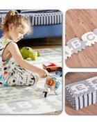 Ricokids Covoras de joaca educational 180 x 180 cm Trenulet Gri cu 36piese litere si cifrerealizat din spuma EVA inodoraantiderapantrezistent la apausor de curatatconfiguratii multipleutilizare cresegradinite