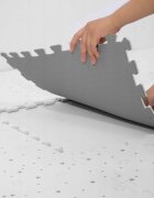 Ricokids Covoras de joaca puzzle 150x150 cm Stelute Gri 9 pieserealizat din spuma EVA inodoraantiderapantrezistent la apausor de curatatconfiguratii multipleutilizare camera copiicresegradinite