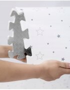 Ricokids Covoras de joaca puzzle 150x150 cm Stelute Gri 9 pieserealizat din spuma EVA inodoraantiderapantrezistent la apausor de curatatconfiguratii multipleutilizare camera copiicresegradinite