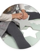 Ricokids Covoras puzzle multifunctional pentru copii 151x151 cm GriMenta din spuma EVA inodora 16 piese cu doua fetetermoizolantantiderapantconstructie in configuratii multiple