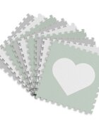 Ricokids Covoras puzzle multifunctional pentru copii 151x151 cm GriMenta din spuma EVA inodora 16 piese cu doua fetetermoizolantantiderapantconstructie in configuratii multiple