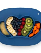 Ricokids Farfurie compartimentata Albastru royal cu capac din silicon fara bpapotrivit pentru masina de vase si microunde