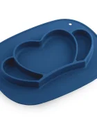 Ricokids Farfurie compartimentata Albastru royal cu capac din silicon fara bpapotrivit pentru masina de vase si microunde