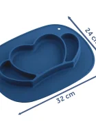 Ricokids Farfurie compartimentata Albastru royal cu capac din silicon fara bpapotrivit pentru masina de vase si microunde