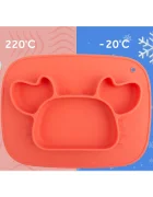 Ricokids Farfurie compartimentata Crab Rosu cu capac din silicon fara bpapotrivit pentru masina de vase si microunde