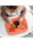 Ricokids Farfurie compartimentata Crab Rosu cu capac din silicon fara bpapotrivit pentru masina de vase si microunde
