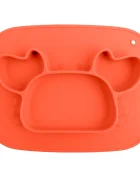 Ricokids Farfurie compartimentata Crab Rosu cu capac din silicon fara bpapotrivit pentru masina de vase si microunde
