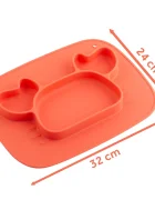 Ricokids Farfurie compartimentata Crab Rosu cu capac din silicon fara bpapotrivit pentru masina de vase si microunde